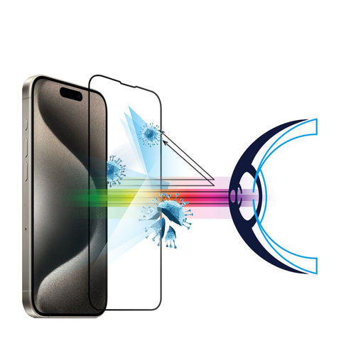 抗菌防藍光鋼化玻璃保護貼 iPhone 15 / 15 Plus / 15 Pro / 15 Pro Max