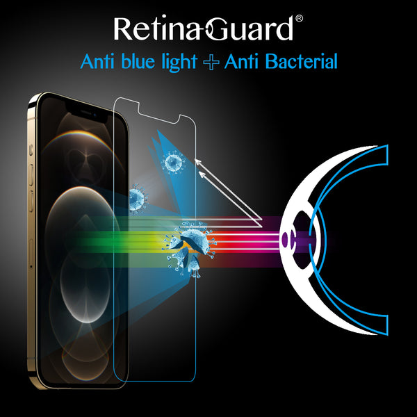 RetinaGuard 視網盾 iPhone 12 / 12 Pro (6.1") 抗菌防藍光鋼化玻璃保護貼